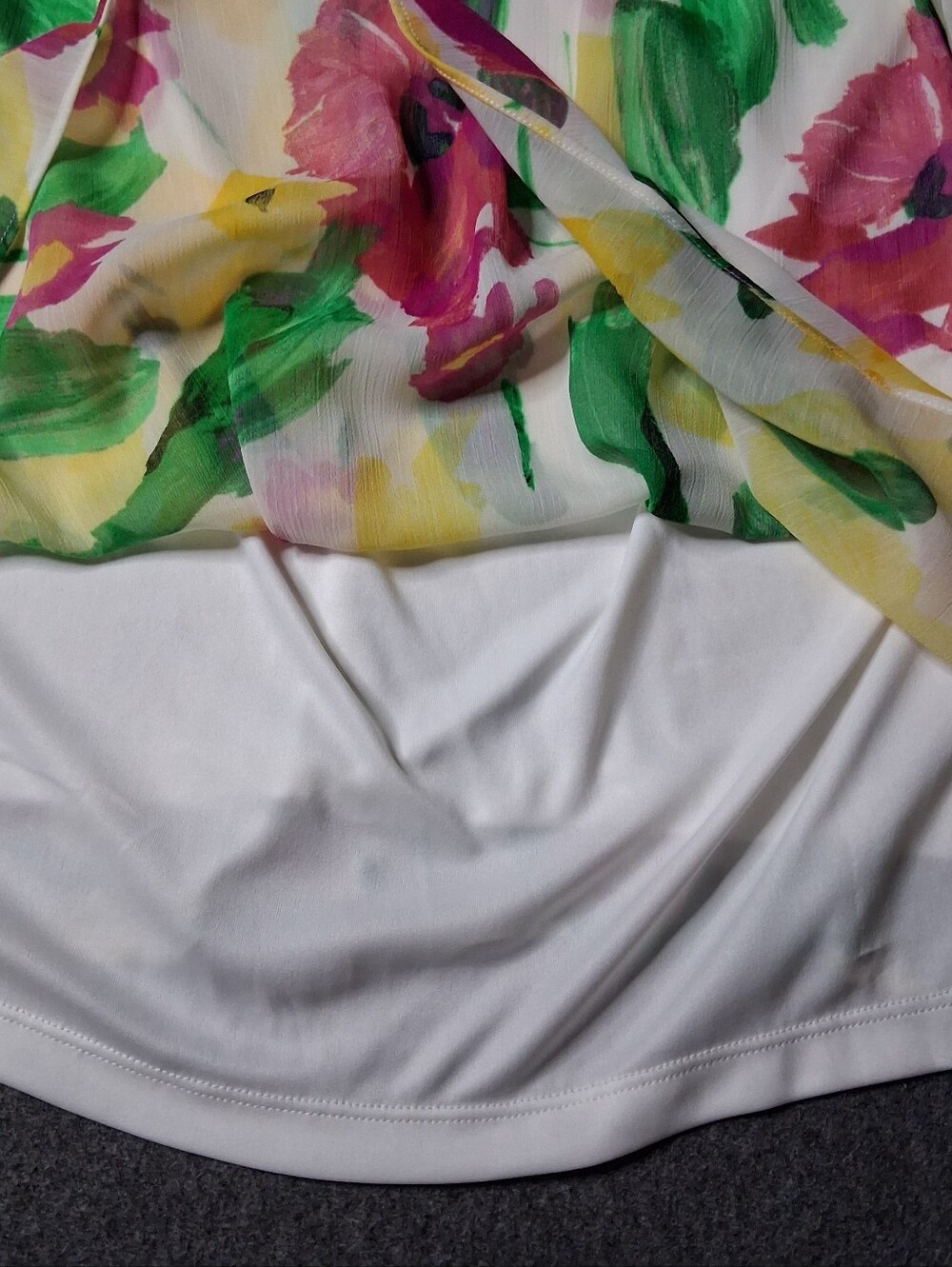 DKNY Floral Chiffon Pleated Mini Dress NWT Size 16 - Picture 6 of 14